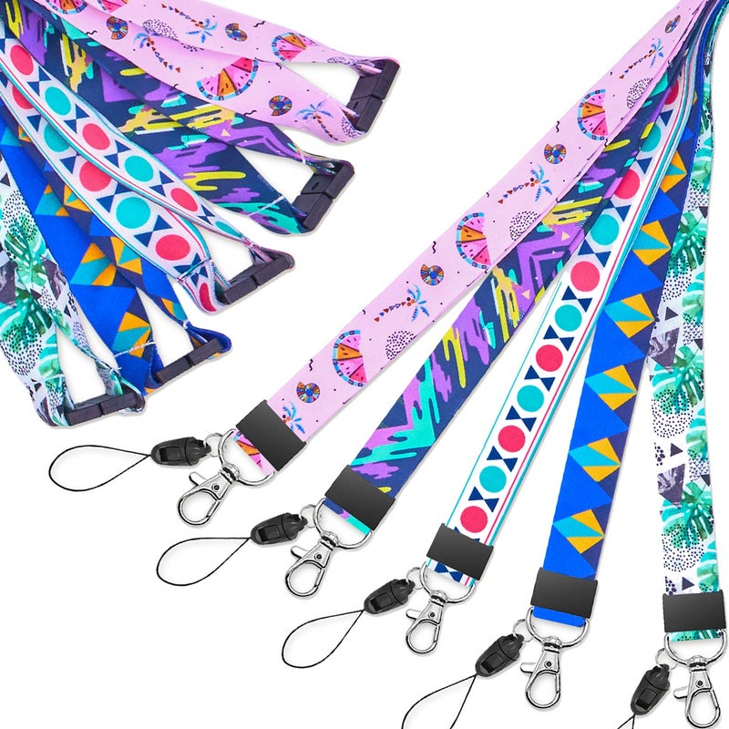 YOUOWO 5 Pack Cruise Lanyards with Patterns for ID Badge Holder Kids Hall Pass Women Key Men Ship Card,Breakaway Safety Office Neck Lanyard Quick Release - Image 5